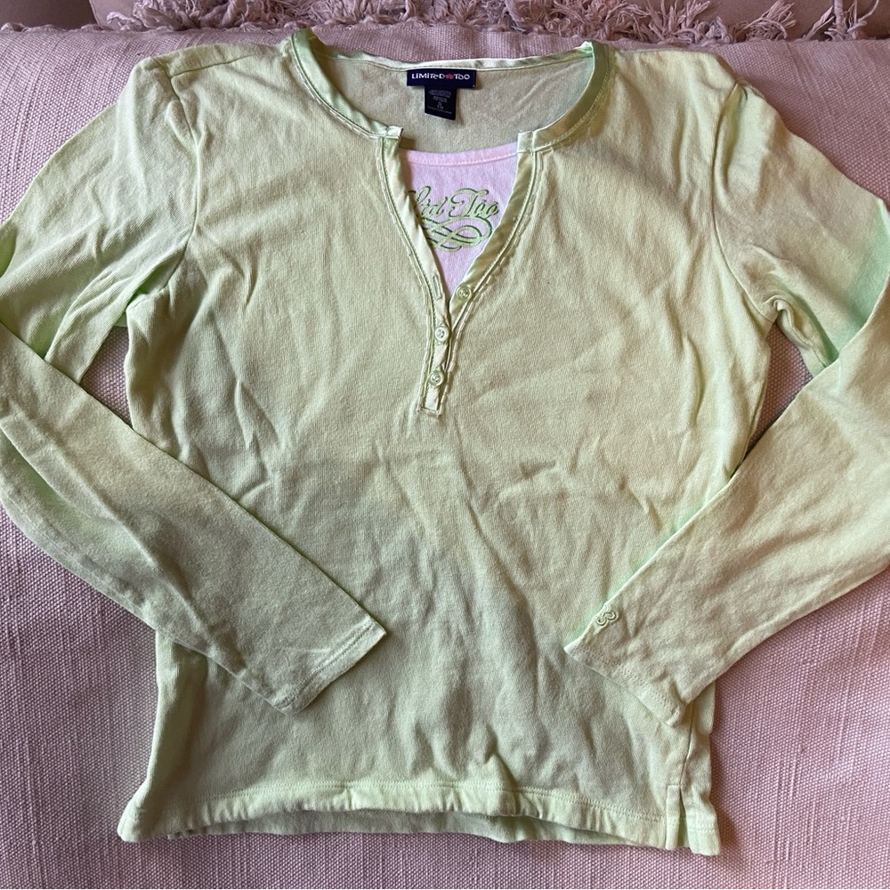 💕 Lime green Limited too y2k top
